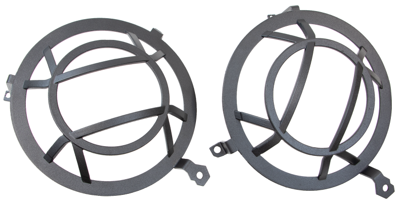 Jeep Wrangler Rubicon Headlight Guard - Fishbone Offroad - Aluminum - Black - `18-`27